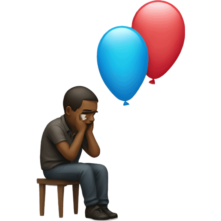 sad man with a baloon emoji