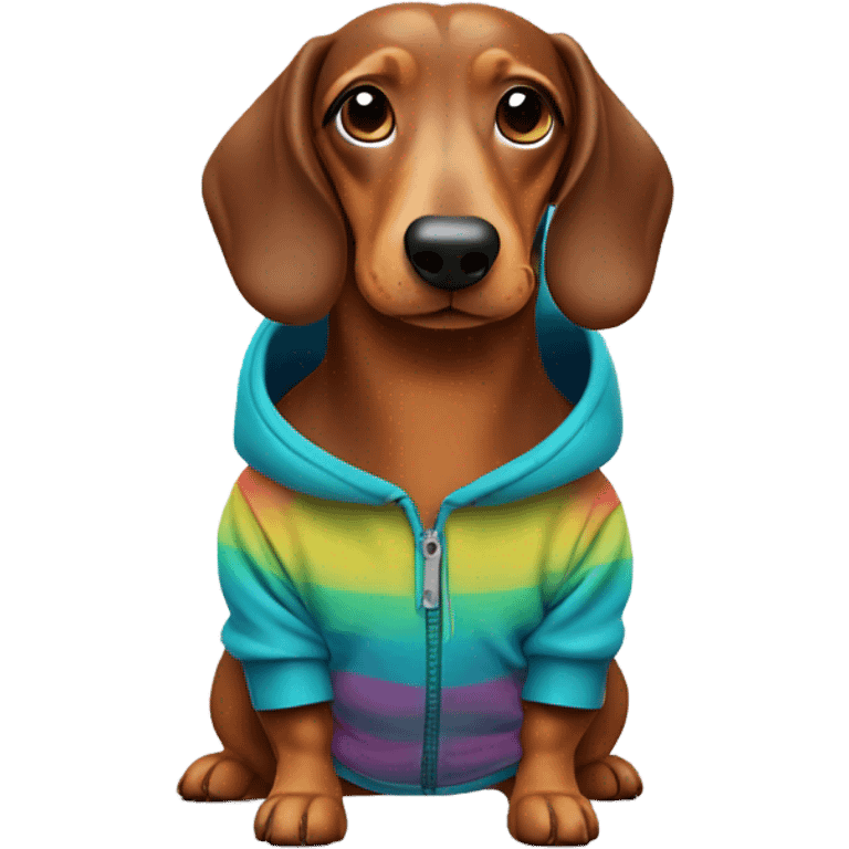 Sausage dog with hoody emoji