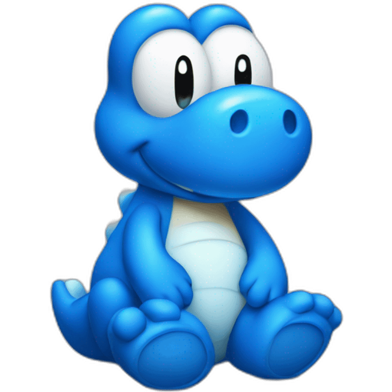 Sad Blue Yoshi emoji