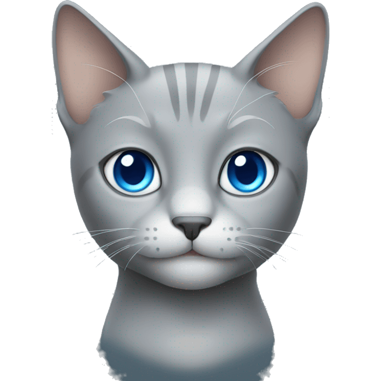 gray cat with blue eyes emoji