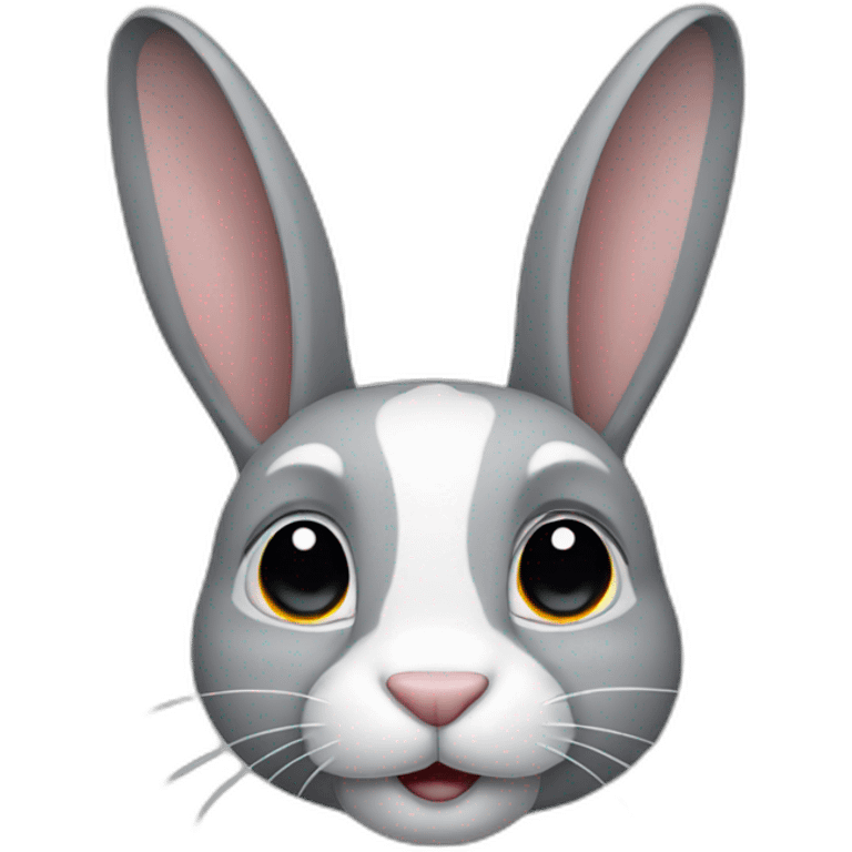 rabbit with gray nose and ears emoji