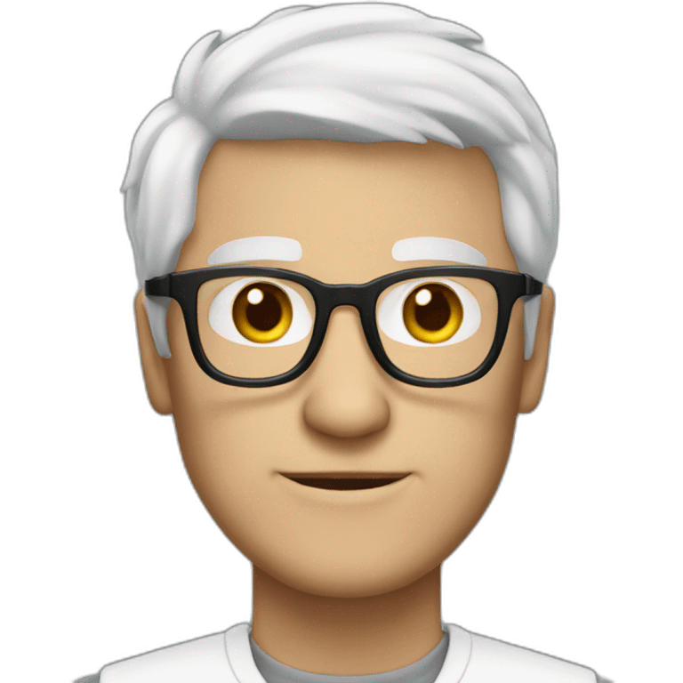 A white haired man with black glasses emoji