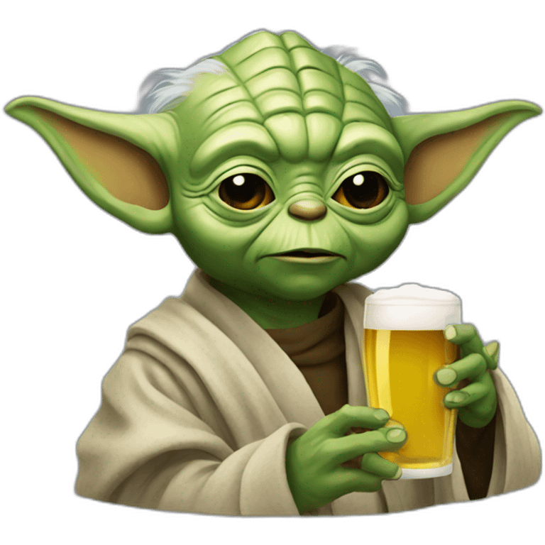 Yoda drinking à beer emoji