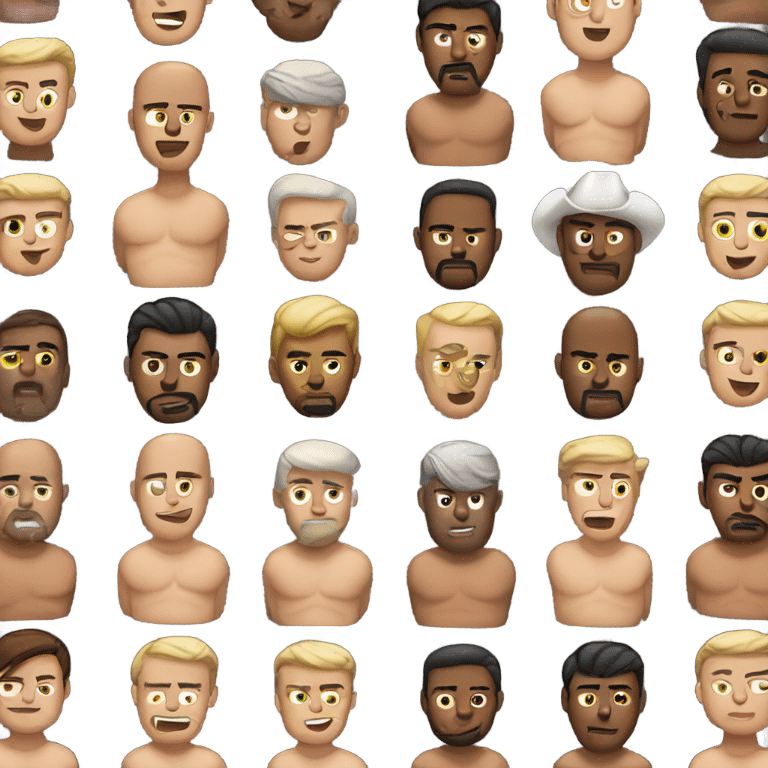 flock of muscular men emoji