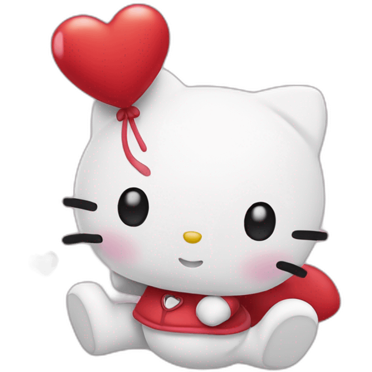 hello kitty falling in love emoji