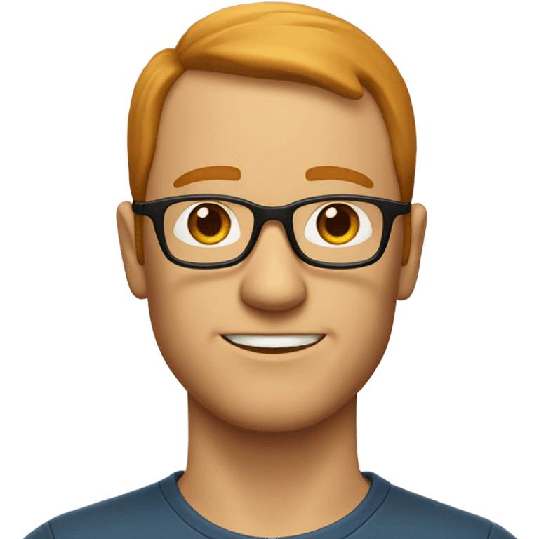 white man, receding ginger hair, sideburns, glasses emoji