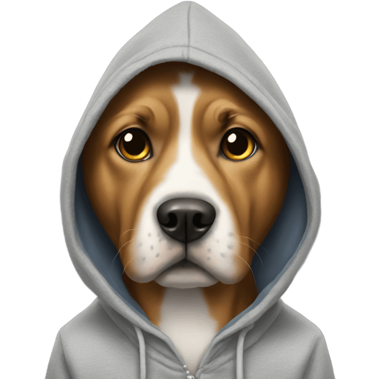 Dog wearing a hoodie emoji