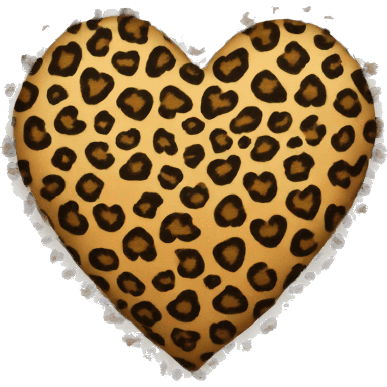 leopard print heart emoji