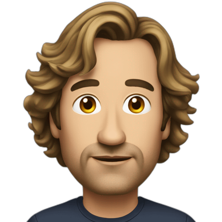 Frédéric Beigbeder with big chin emoji