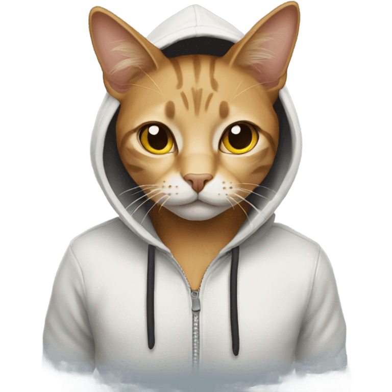 Cat wearing a hoodie emoji