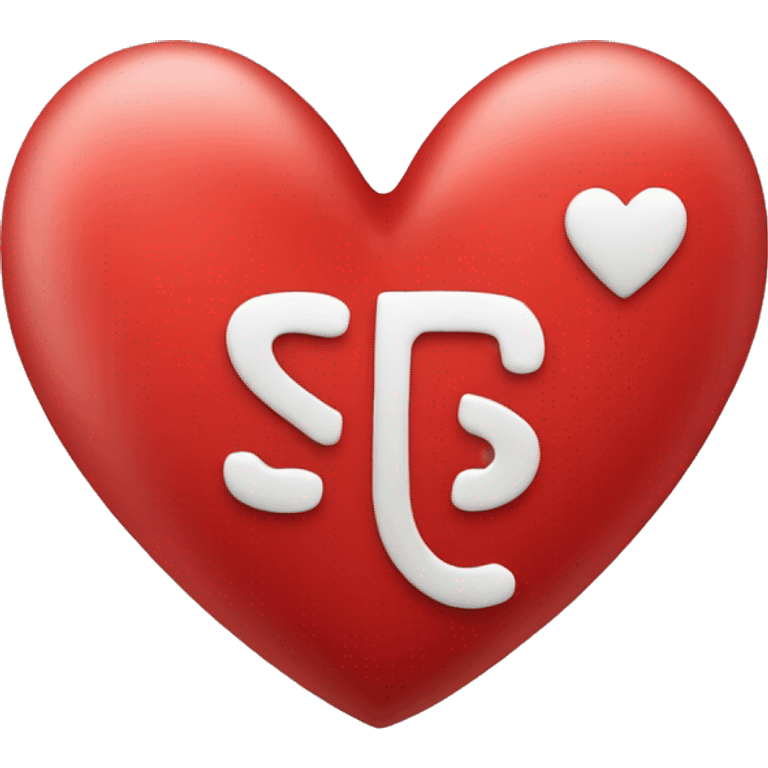 Letters S and X in a red heart emoji