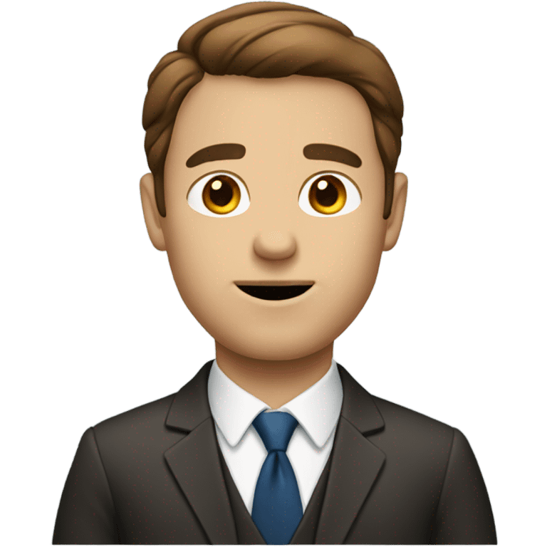 businessman has brown hair emoji