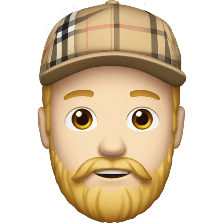 guy with white skin burberry pattern cap and long blonde beard emoji