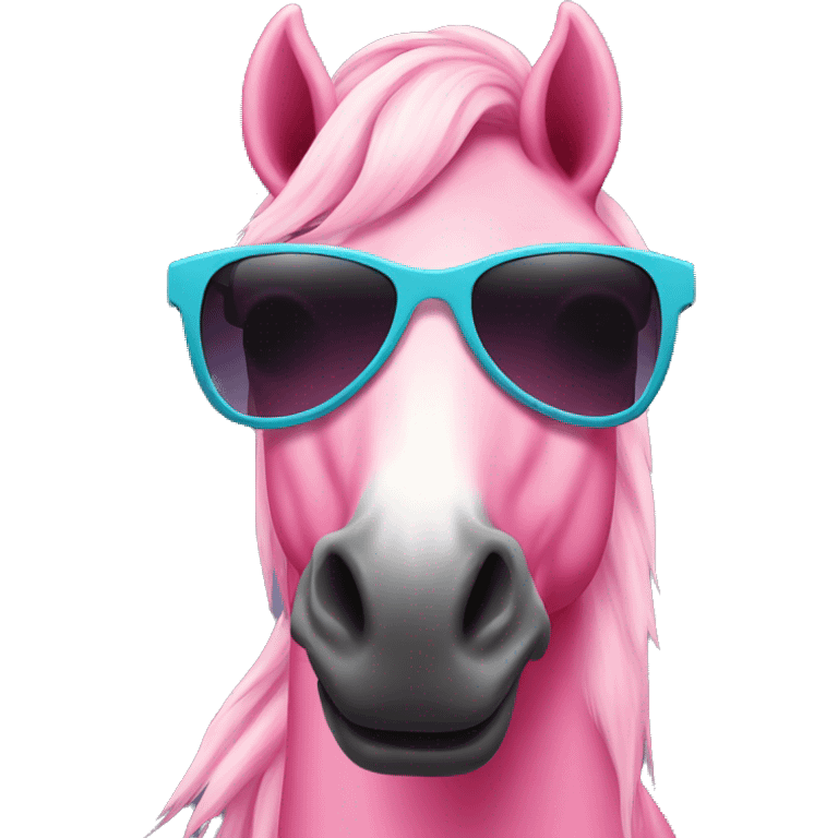 pink horse with sunglasses  emoji