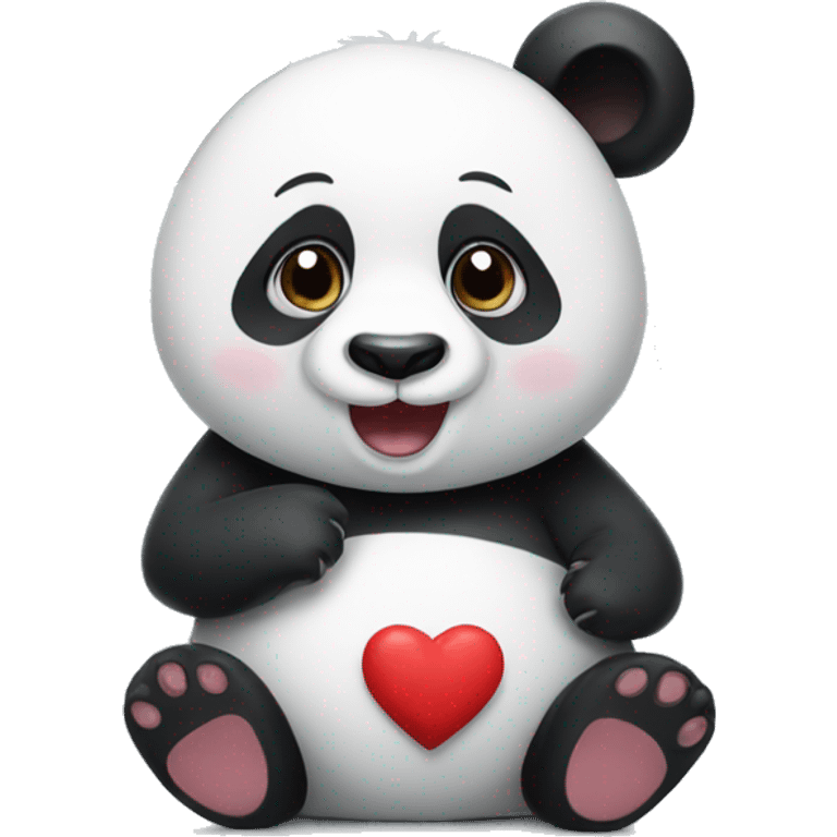 panda with hearts emoji