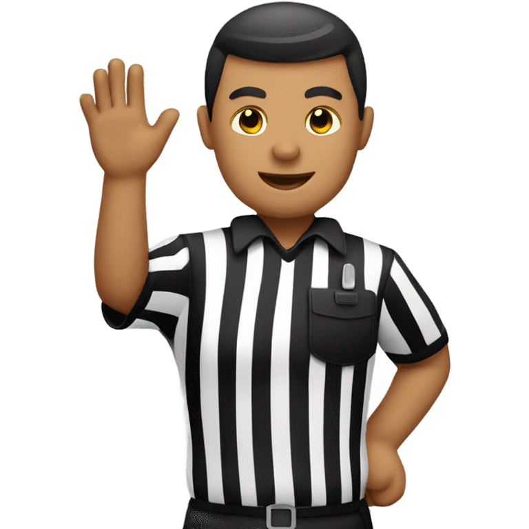 Referee making safety symbol emoji