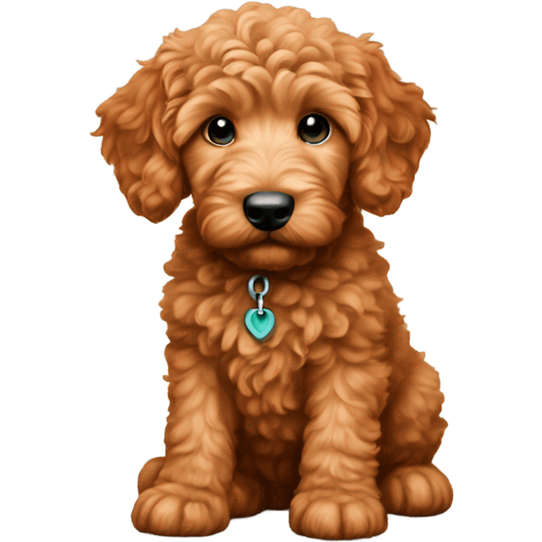 Red golden doodle puppy emoji