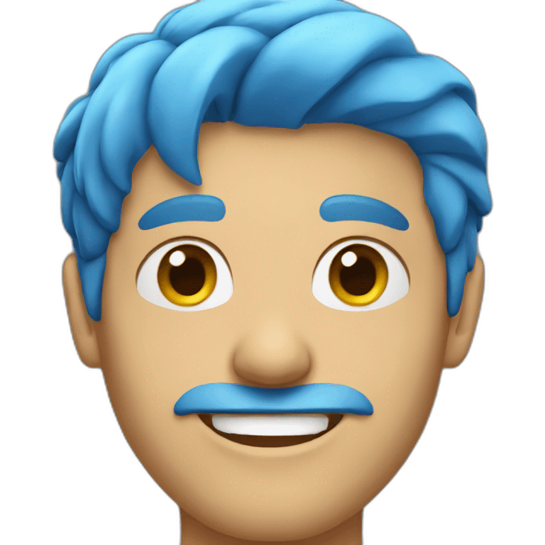 man with blue hair emoji