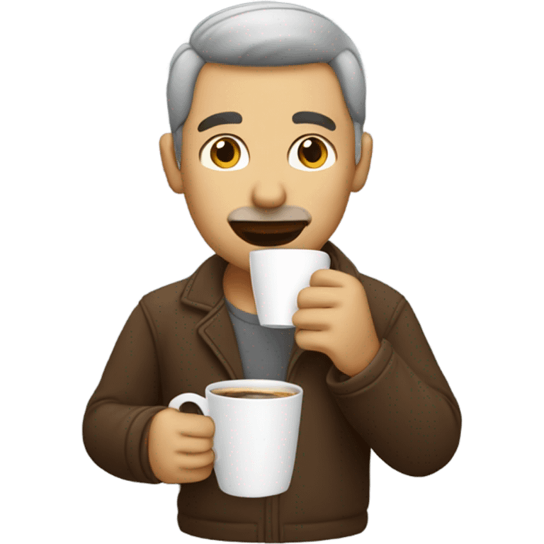 Man drinking coffee emoji