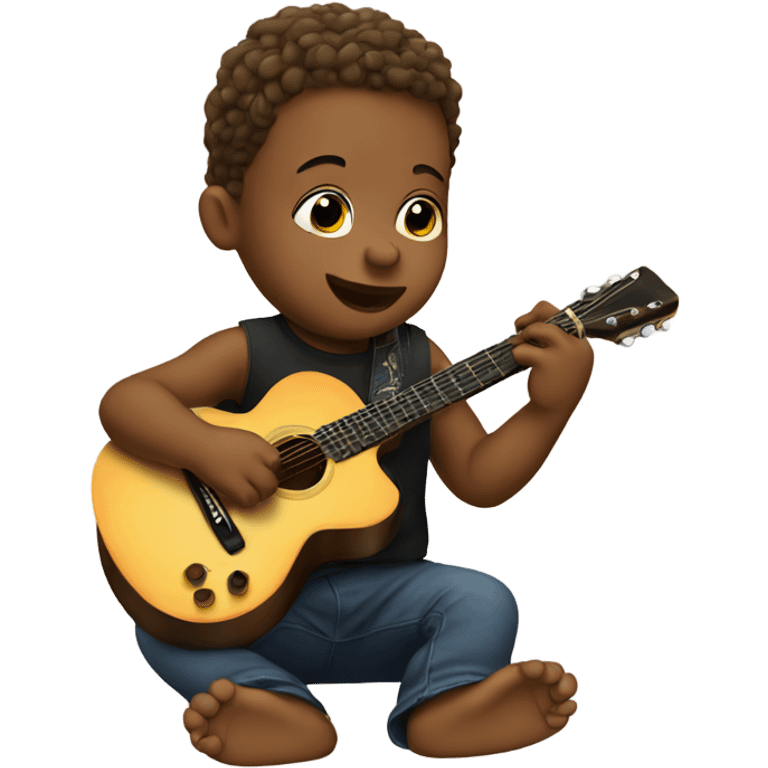 A baby playing guitar emoji