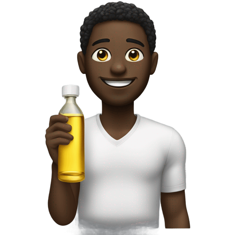 Black guy with some oliv oil emoji