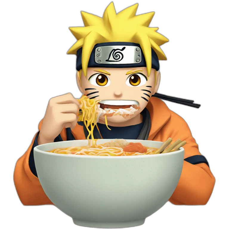 Naruto eating ramen emoji