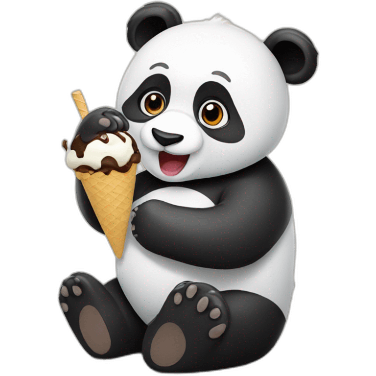 Panda eating ice cream emoji