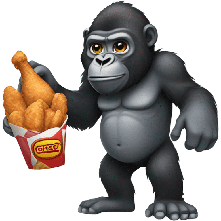 gorilla holding fried chicken  emoji