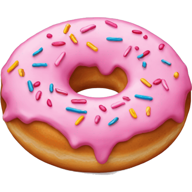 Donut with pink frosting and sprinkles  emoji