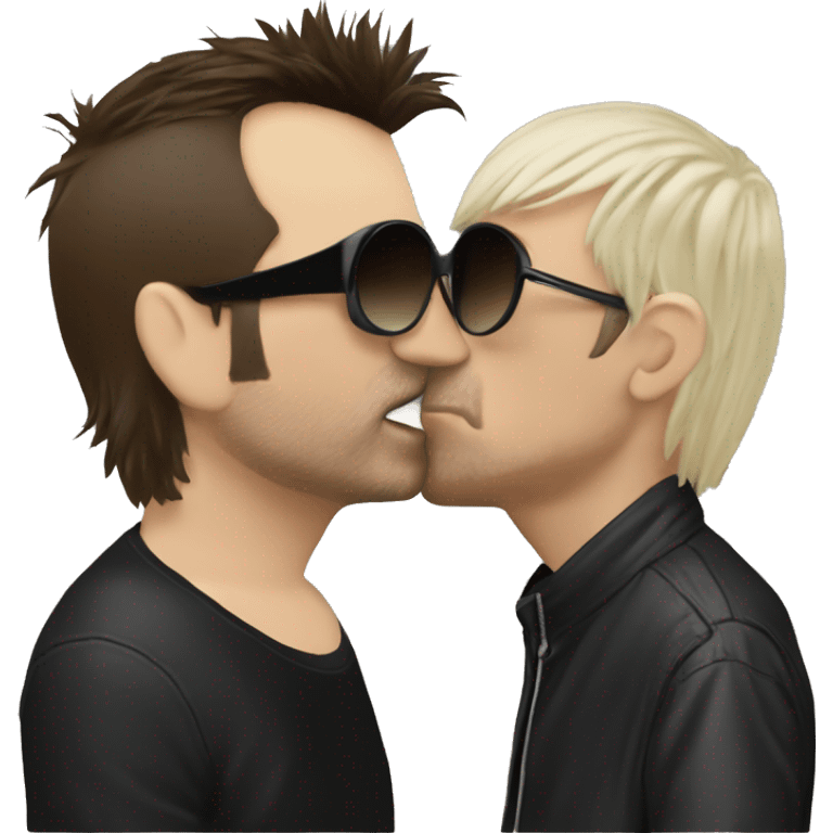 Bono from u2 kissing Liam Gallagher from Oasis emoji