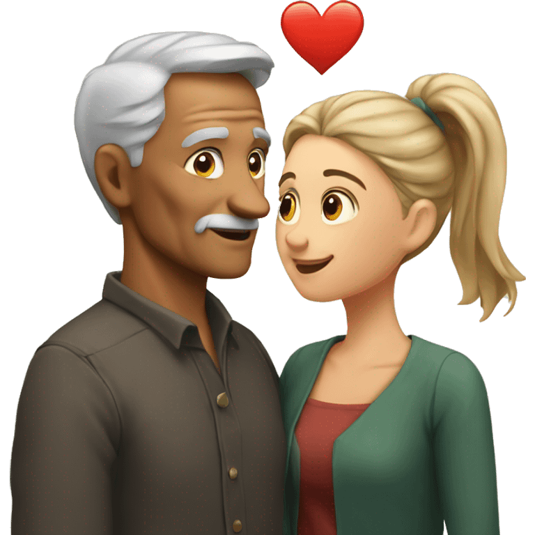 older man and young woman in love emoji