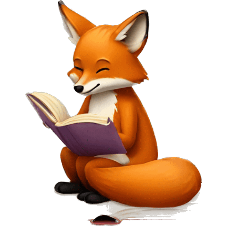 little fox reading a book emoji