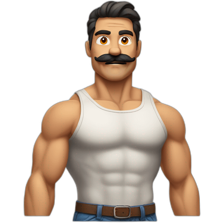 Muscles mustache expressive Cuban man emoji