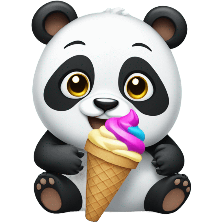 Panda eating ice cream emoji