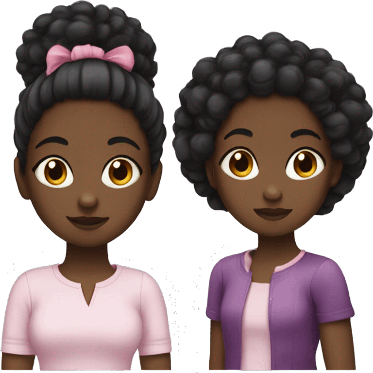 Black girl with two Afro puffs emoji