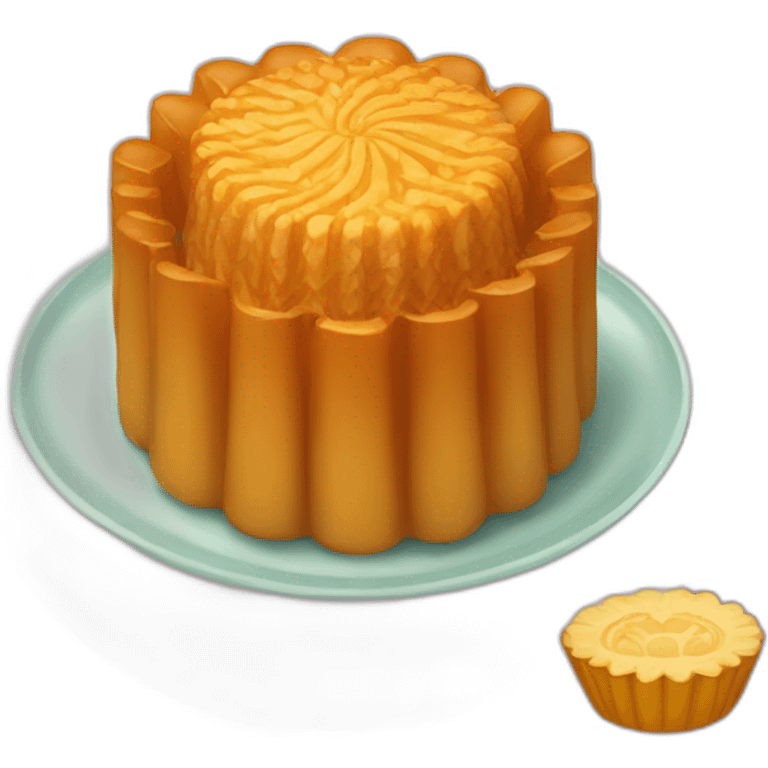 Between canelé and mooncake located on top of-democracy emoji