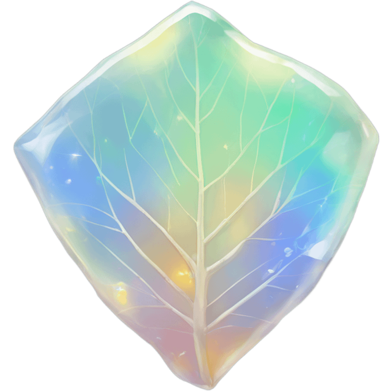 opal crystal gemstone leaf five point  emoji