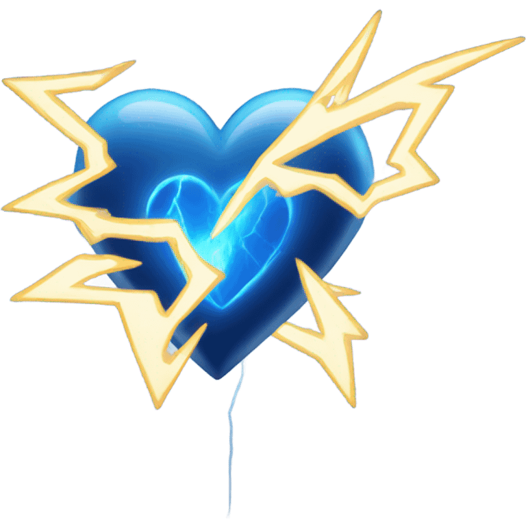 blue heart lightning emoji