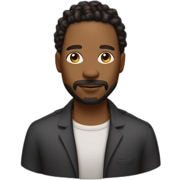 black man with starter locs and a mustachee with goatee emoji