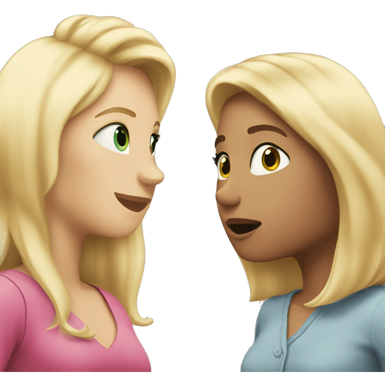 A blond woman talking to another woman with blond hair emoji