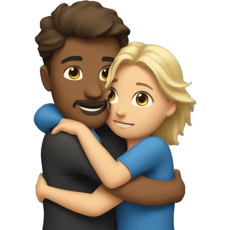 A guy and a woman hug emoji