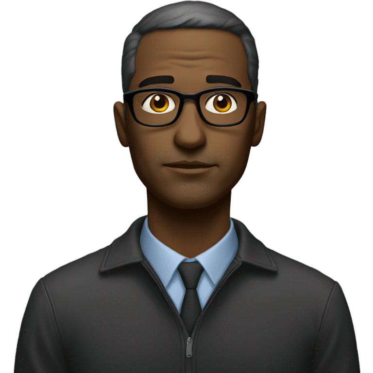 thoughtful male portrait with glasses emoji