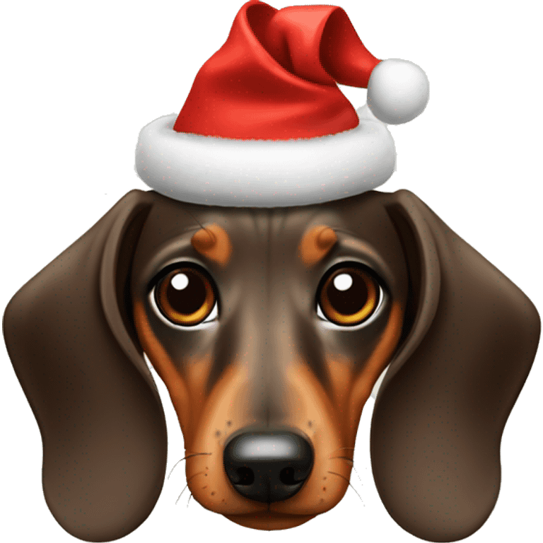 Dachshund wearing a christmas bow  emoji