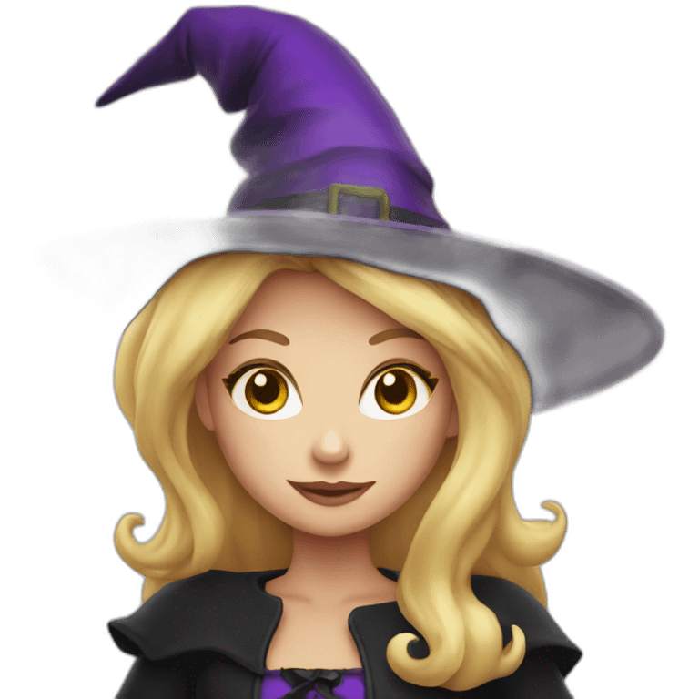 Blond Halloween witch emoji