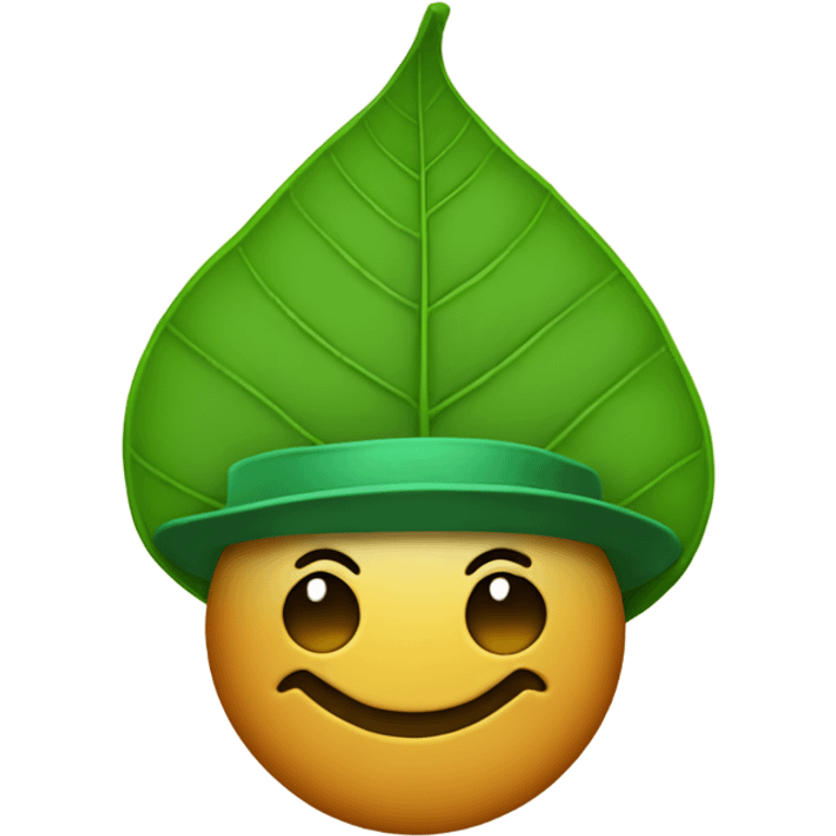 Leaf with a hat emoji