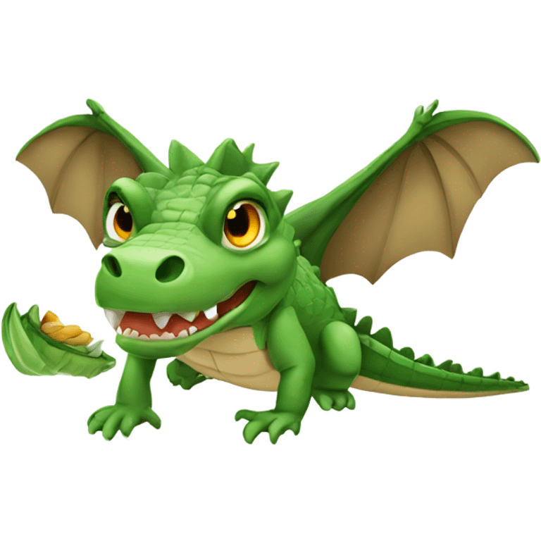 Crocodile with wings emoji