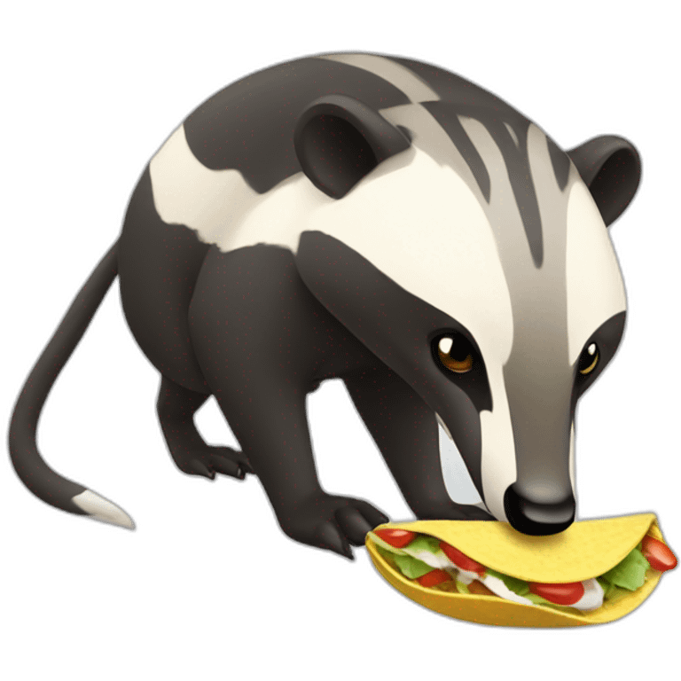 Badger eating a taco emoji