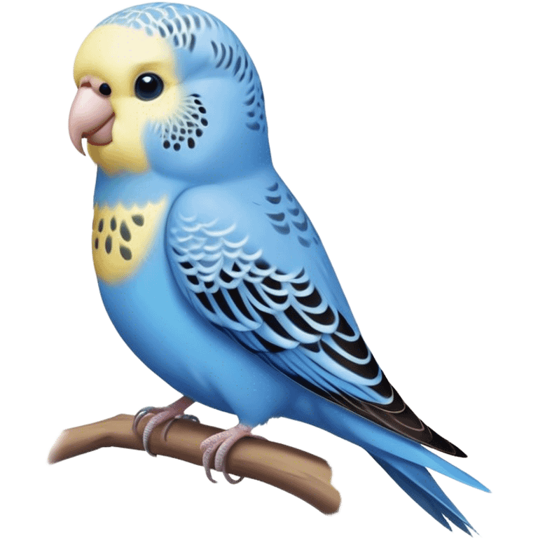 realistic blue budgie bird emoji