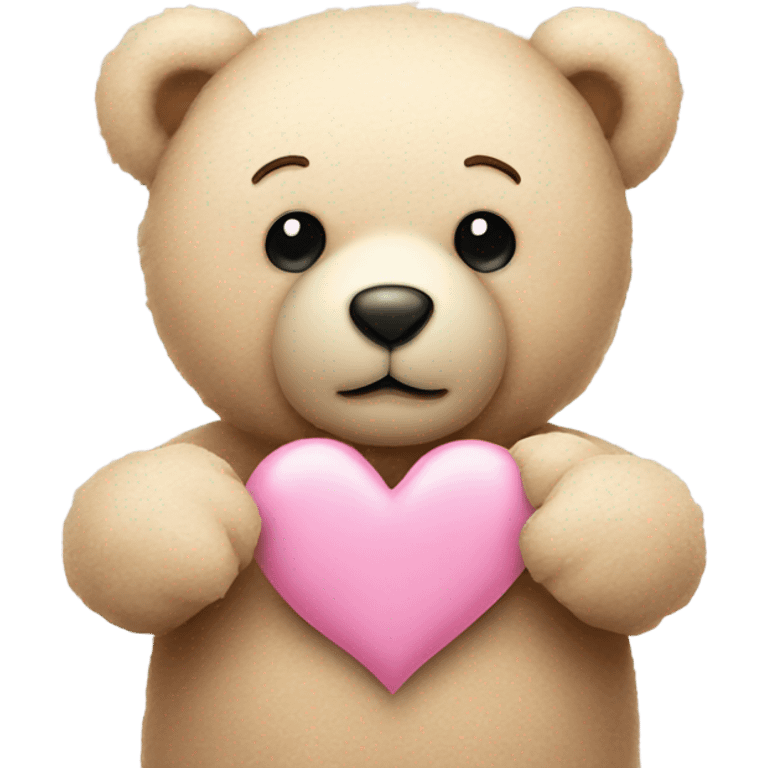 beige teddy bear and a pink pastel heart emoji