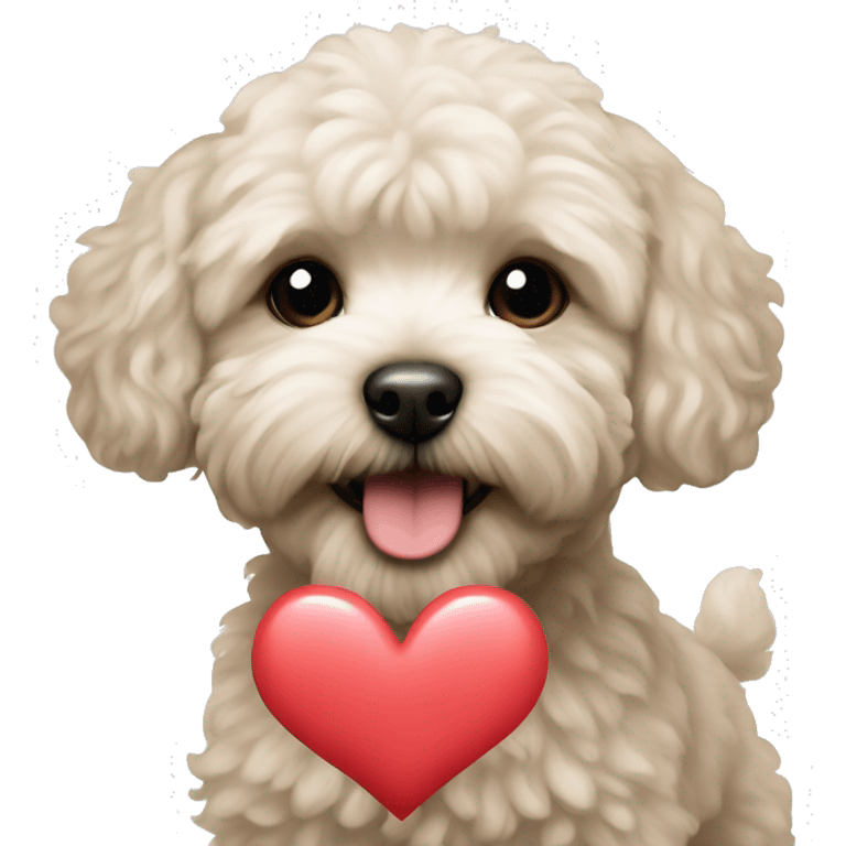 Maltipoo with heart emoji